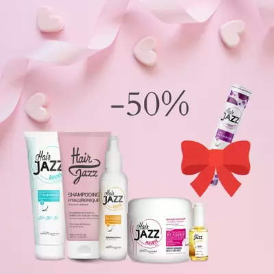 Valentinepäev müük! HAIR JAZZ šampoon + lotion + palsam + mask + serum + KINGITUS (juuksekasvu aktivaator)!